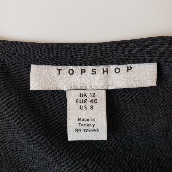 Nordstrom TopShop Black Wrap Dress Side Buckle Knee Length, 8 - Picture 6 of 10